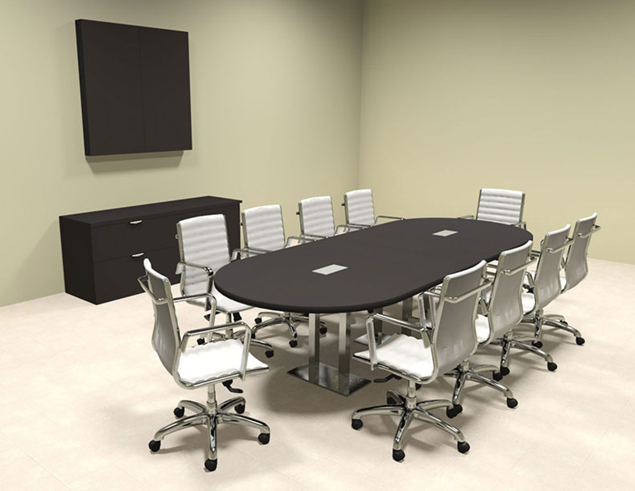 Modern Racetrack Steel Leg 10' Feet Conference Table, #OF-CON-CM3