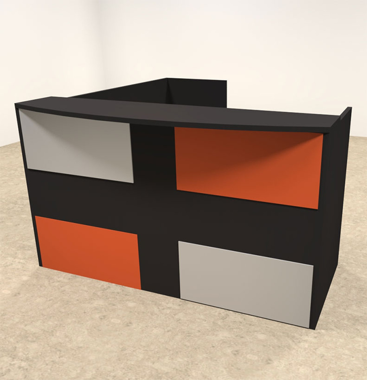 3pc L Shaped Modern Acrylic Panel Office Reception Desk, #OT-SUL-RM48