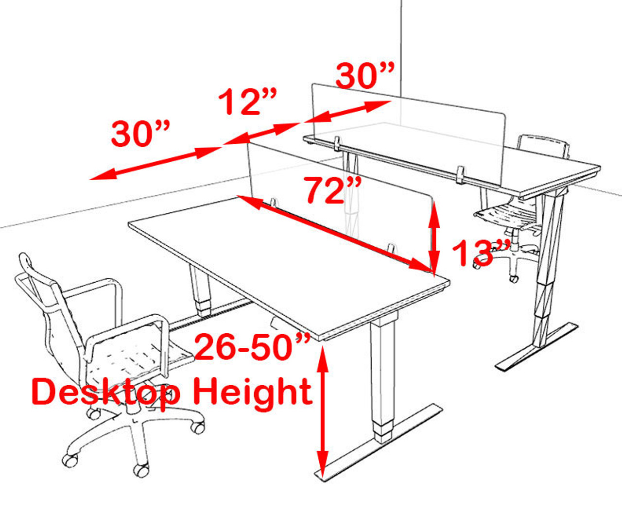 Two Persons Modern Power Adjustable Divider Workstation, #OF-CON-HP1