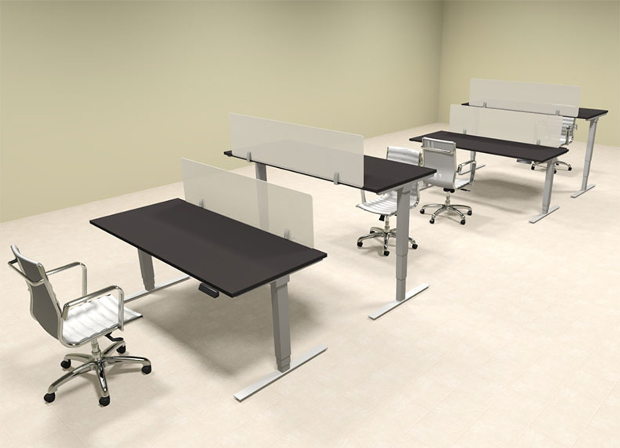 Four Persons Modern Power Adjustable Divider Workstation, #OF-CON-HP12