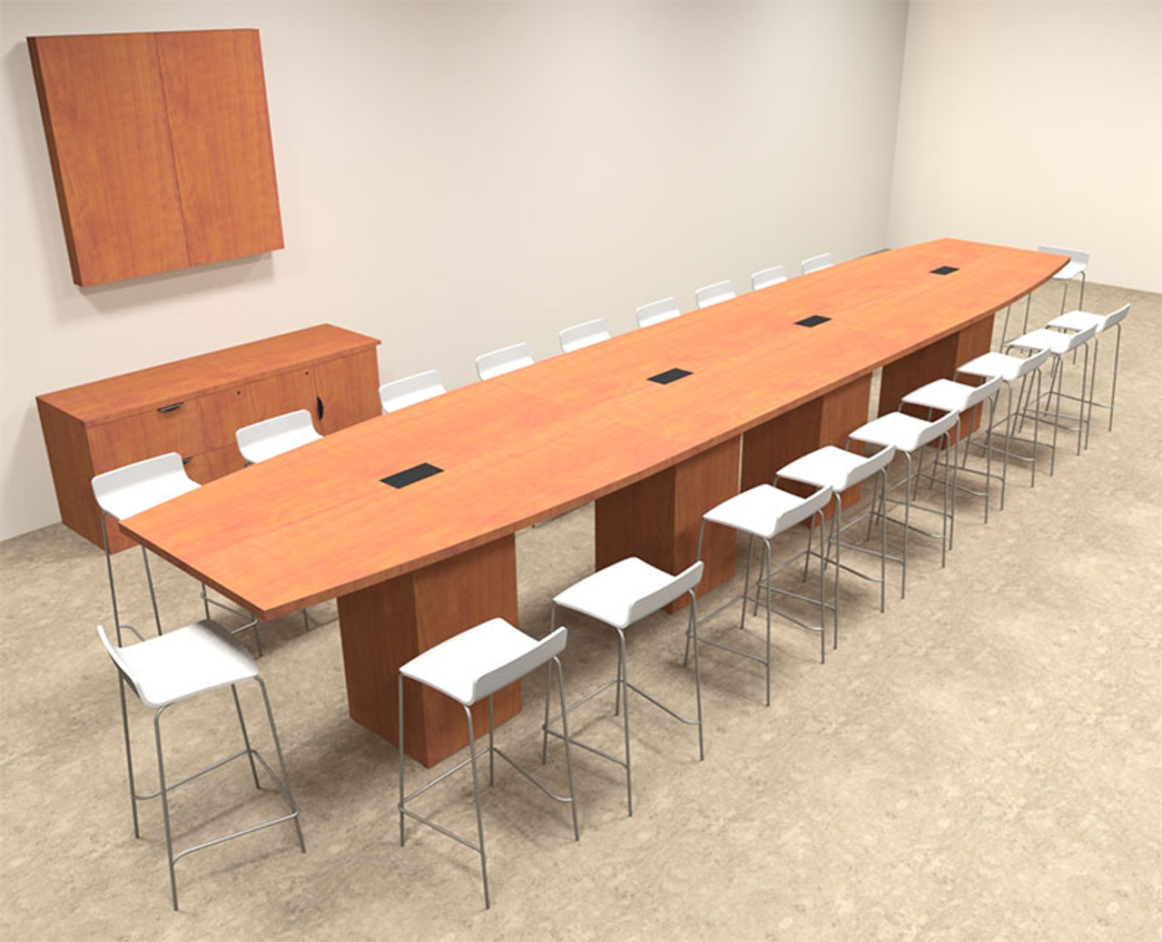 Boat Shape Counter Height 20' Feet Conference Table, #OF-CON-CT32