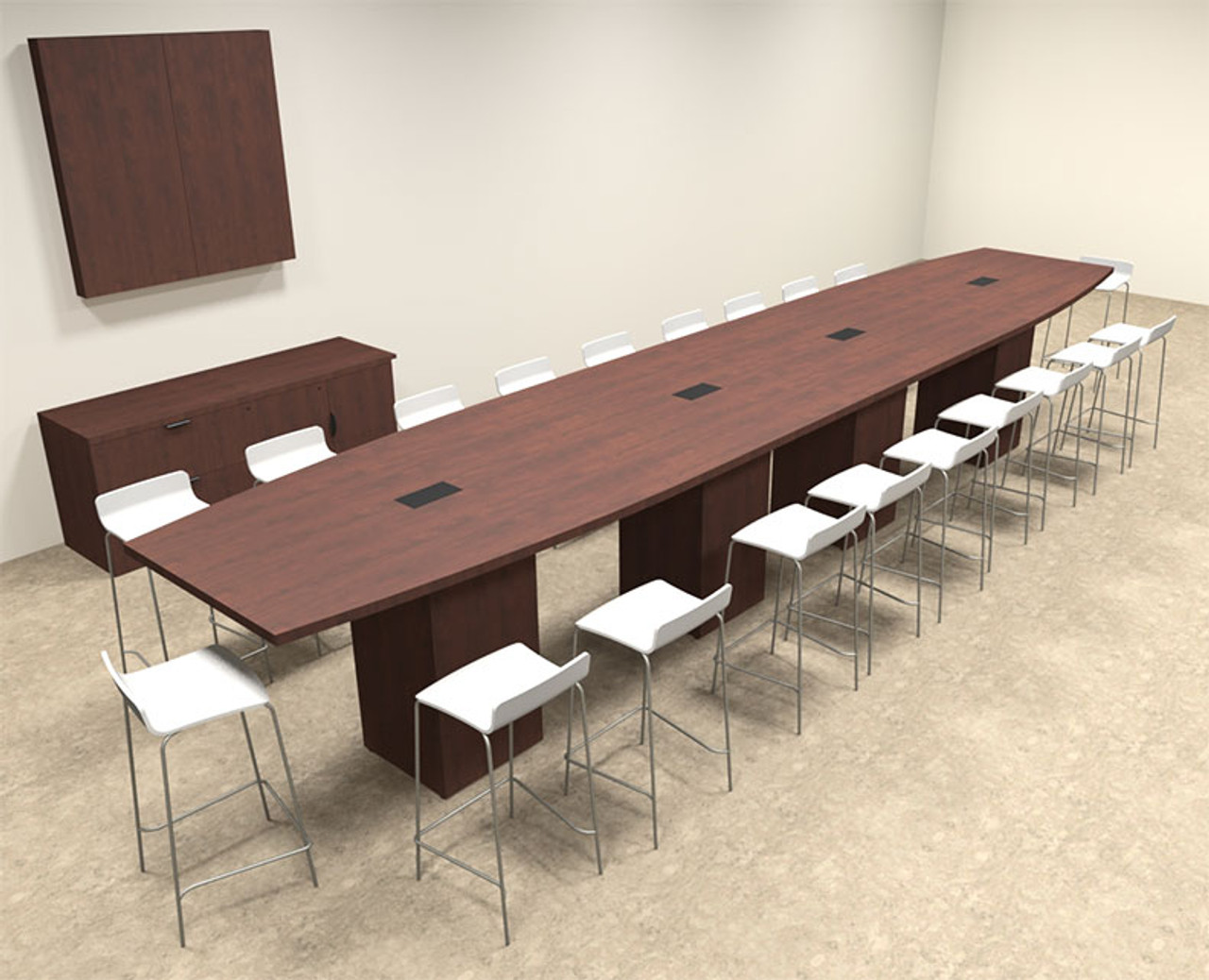 Boat Shape Counter Height 20' Feet Conference Table, #OF-CON-CT33