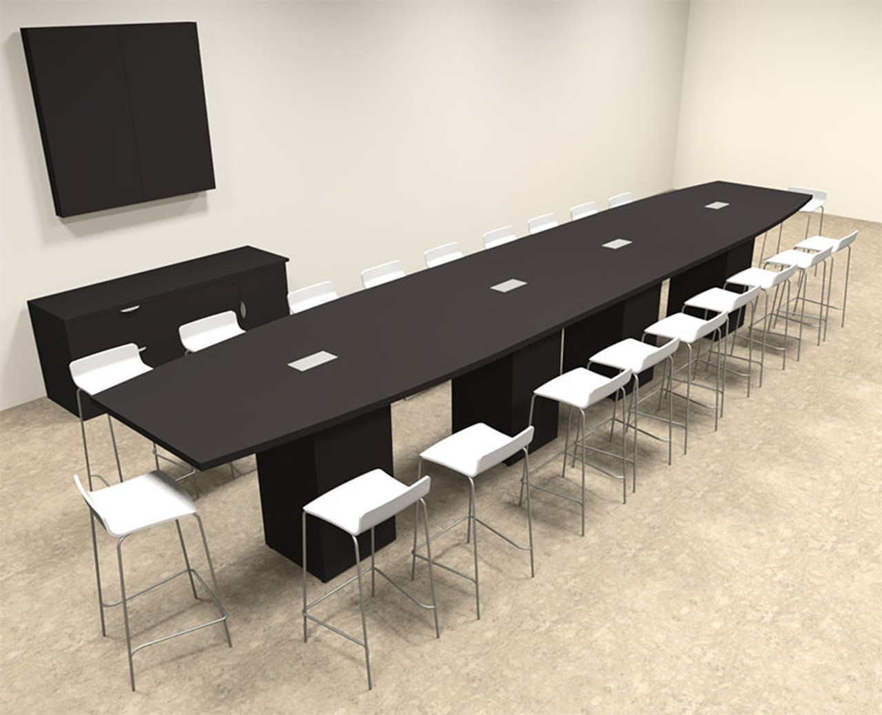 Boat Shape Counter Height 20' Feet Conference Table, #OF-CON-CT36