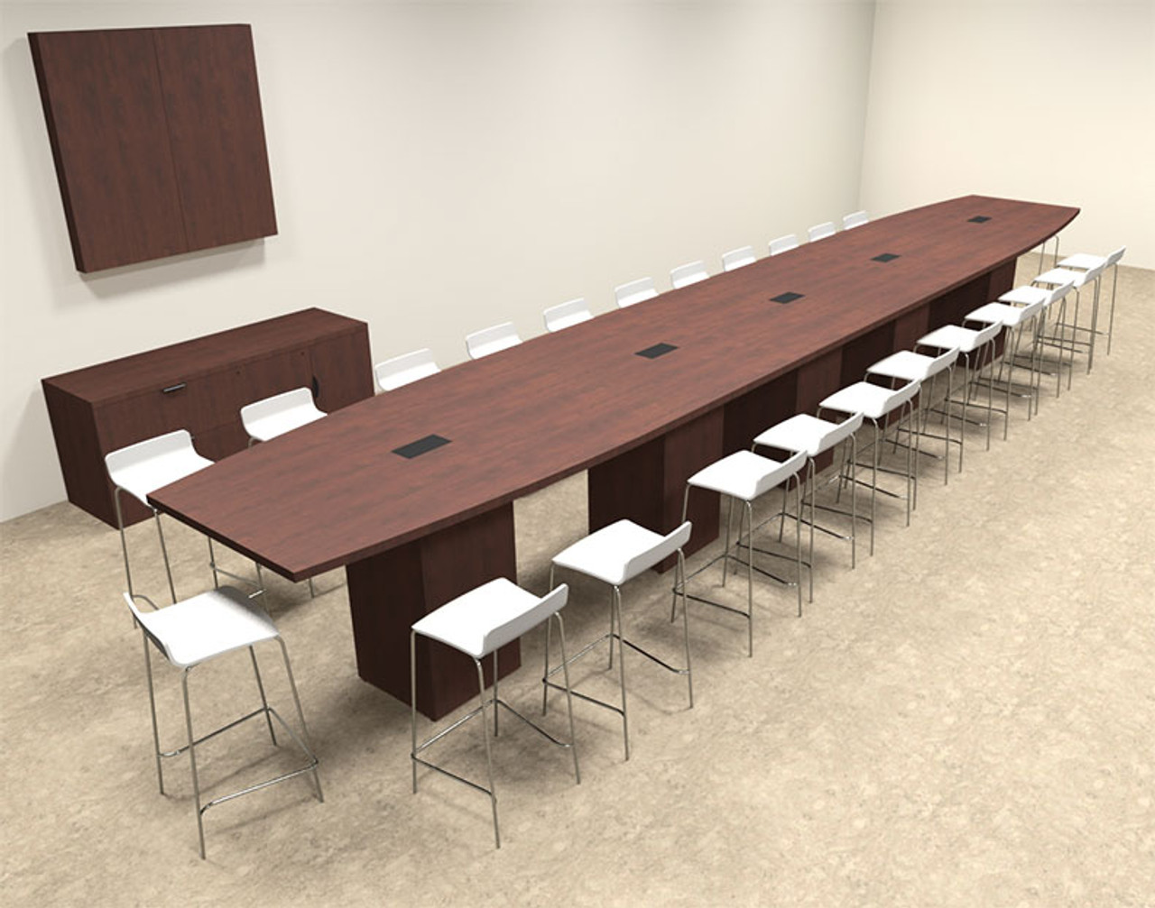 Boat Shape Counter Height 24' Feet Conference Table, #OF-CON-CT45