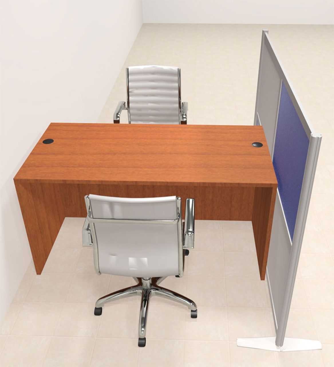 One Person Workstation w/Acrylic Aluminum Privacy Panel, #OT-SUL-HPB13