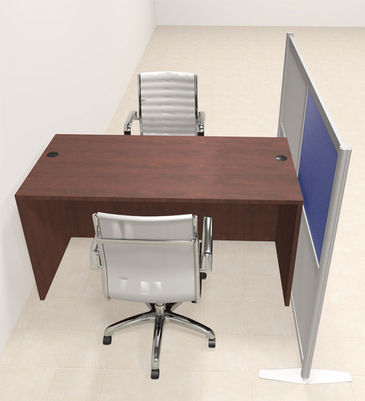 One Person Workstation w/Acrylic Aluminum Privacy Panel, #OT-SUL-HPB14