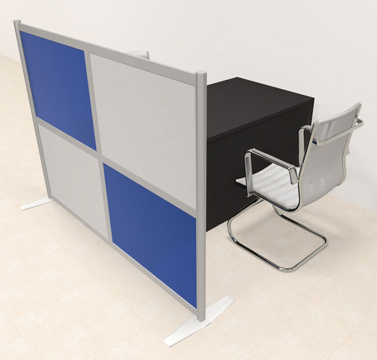 One Person Workstation w/Acrylic Aluminum Privacy Panel, #OT-SUL-HPB16