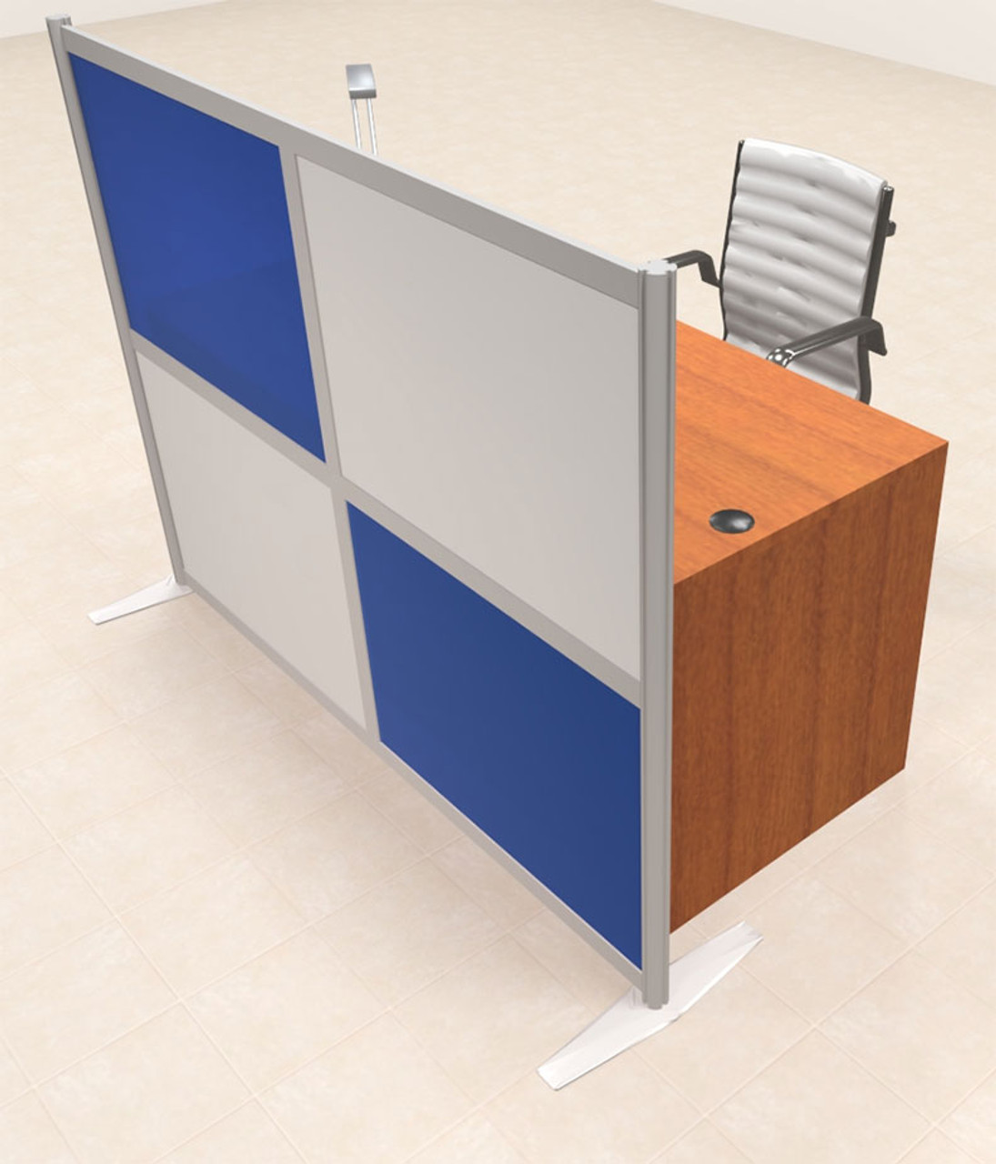 One Person Workstation w/Acrylic Aluminum Privacy Panel, #OT-SUL-HPB25