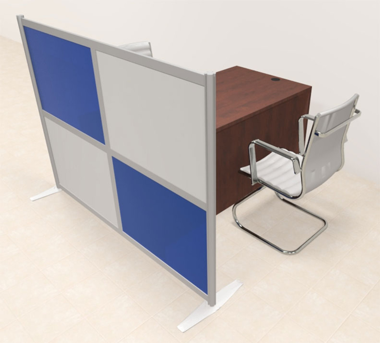 One Person Workstation w/Acrylic Aluminum Privacy Panel, #OT-SUL-HPB50