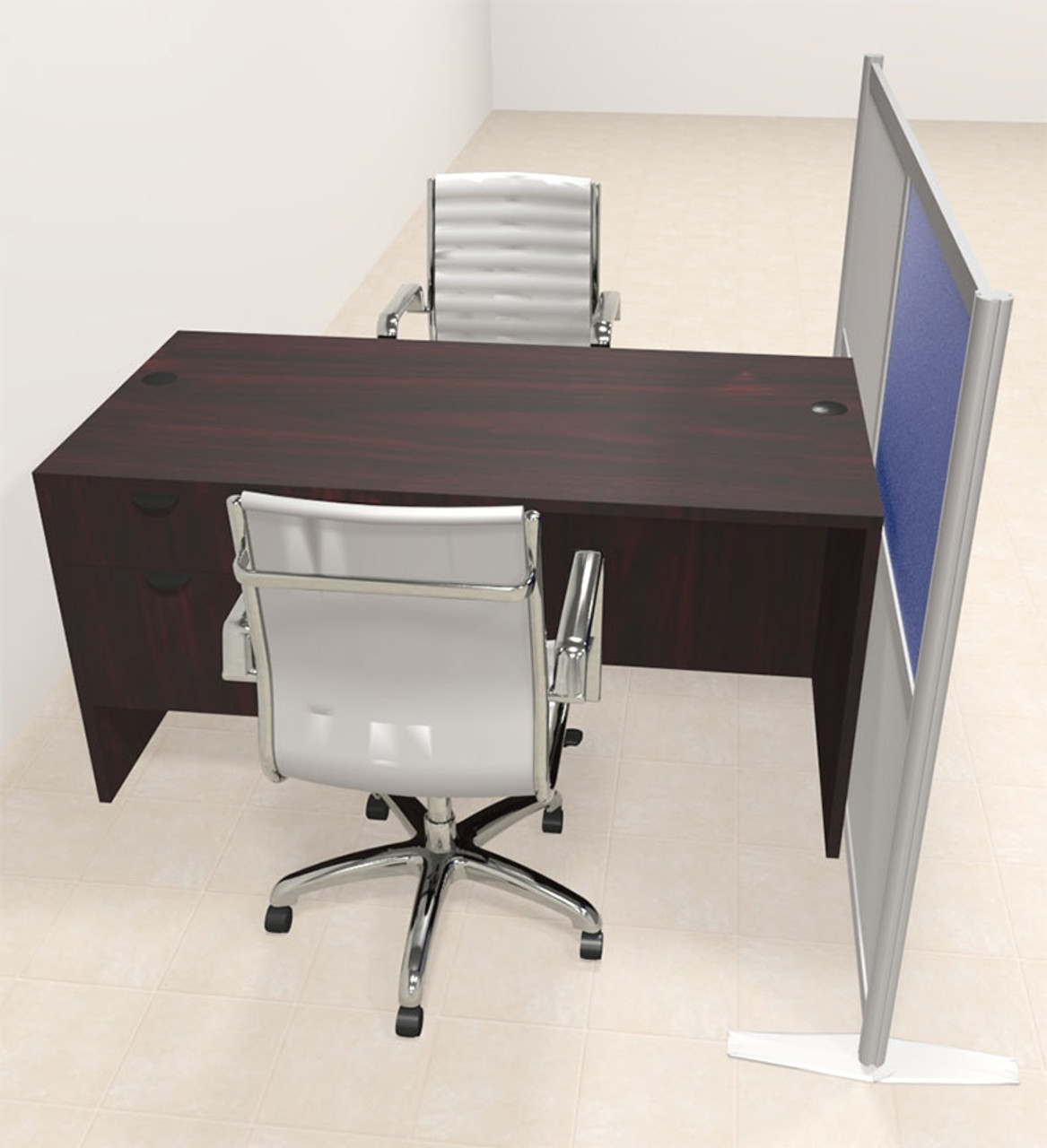 One Person Workstation w/Acrylic Aluminum Privacy Panel, #OT-SUL-HPB51