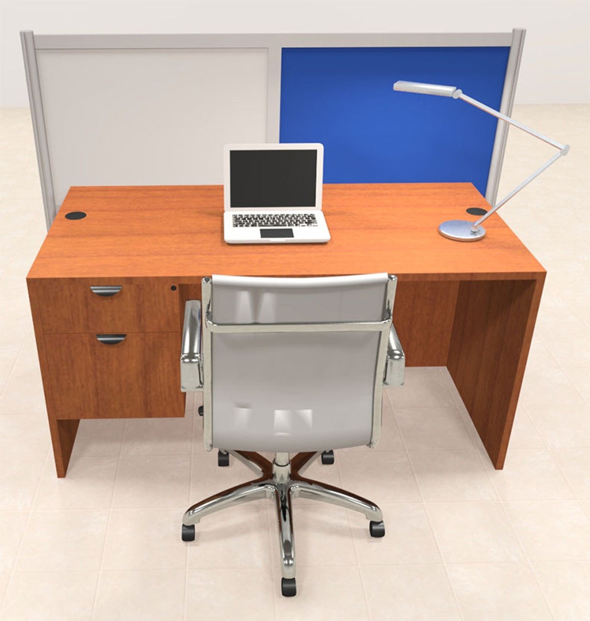 One Person Workstation w/Acrylic Aluminum Privacy Panel, #OT-SUL-HPB61