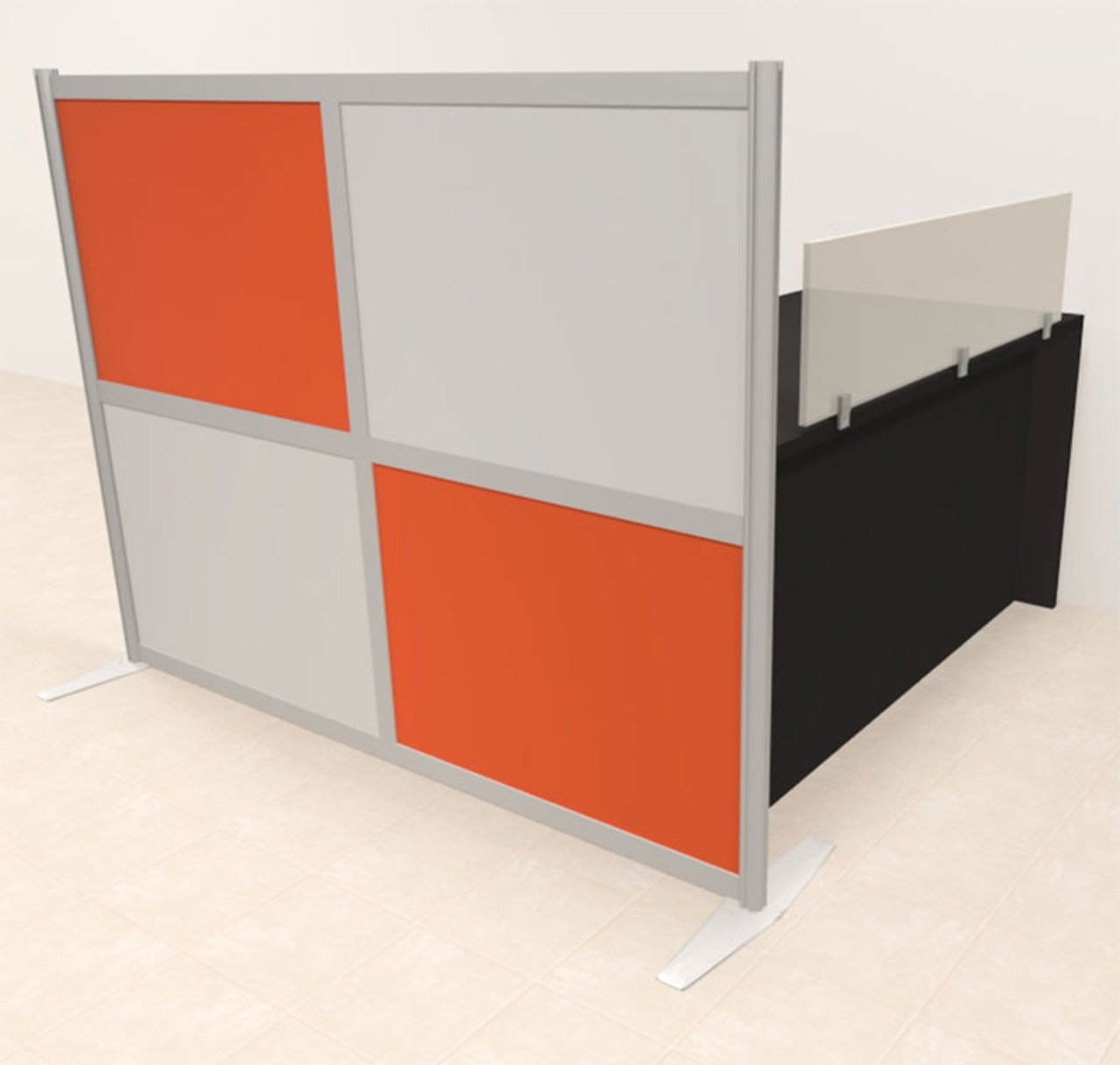 One Person Workstation w/Acrylic Aluminum Privacy Panel, #OT-SUL-HPO112