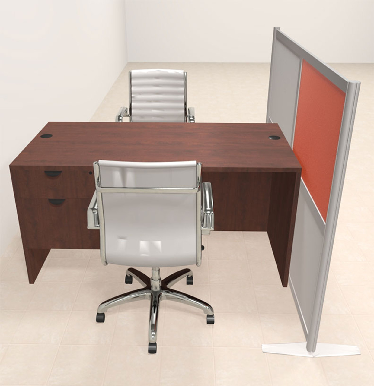 One Person Workstation w/Acrylic Aluminum Privacy Panel, #OT-SUL-HPO122