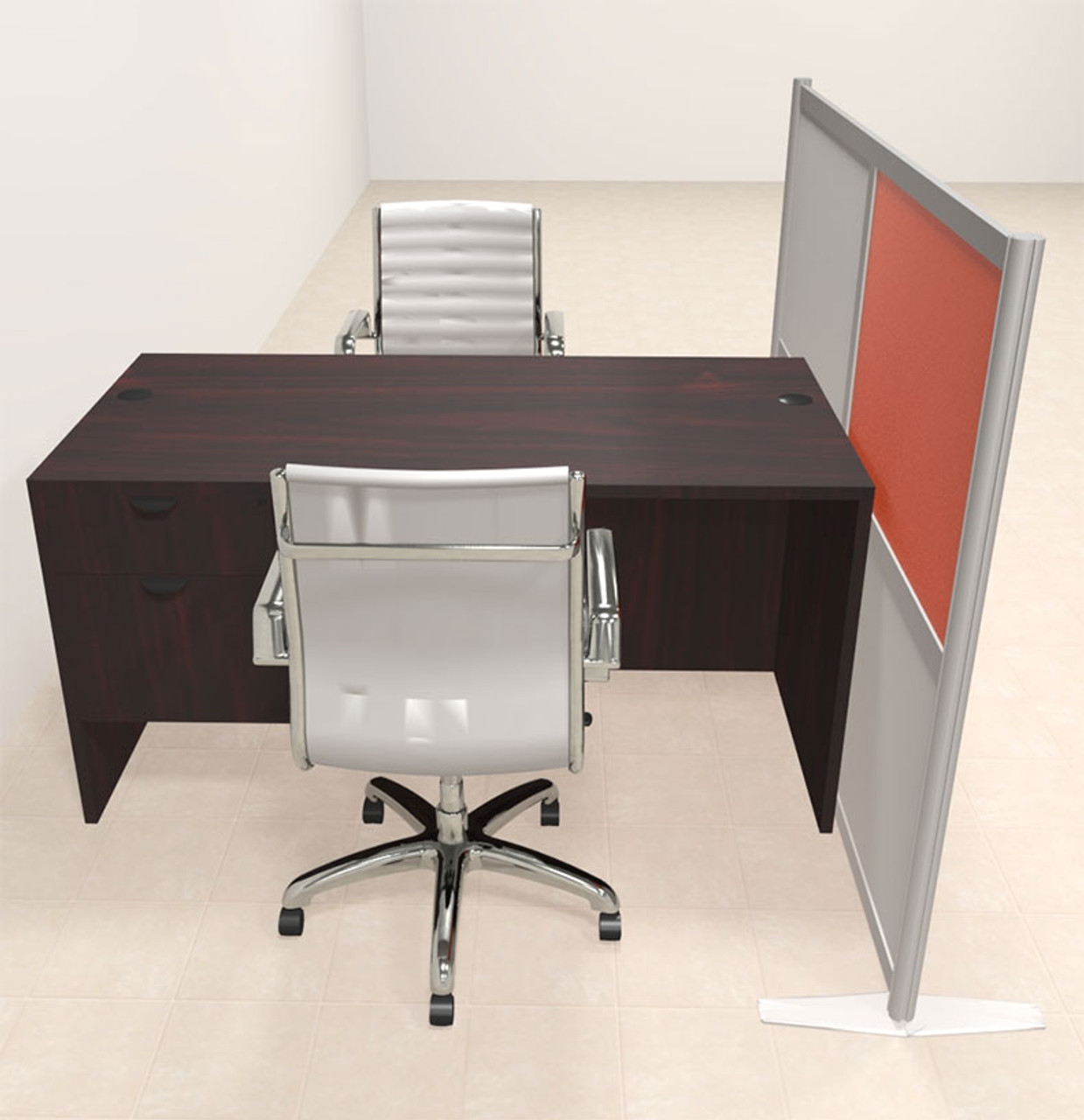 One Person Workstation w/Acrylic Aluminum Privacy Panel, #OT-SUL-HPO123