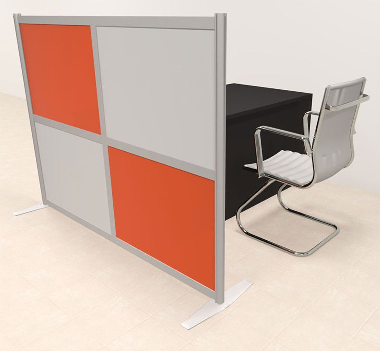 One Person Workstation w/Acrylic Aluminum Privacy Panel, #OT-SUL-HPO124