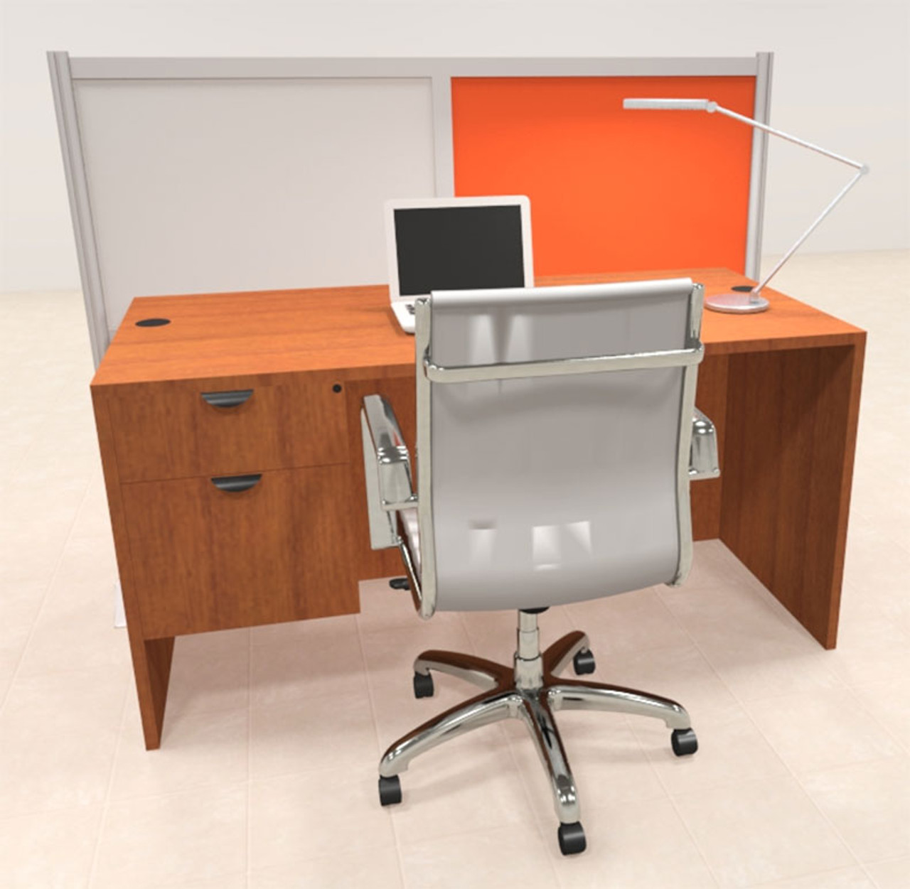 One Person Workstation w/Acrylic Aluminum Privacy Panel, #OT-SUL-HPO133