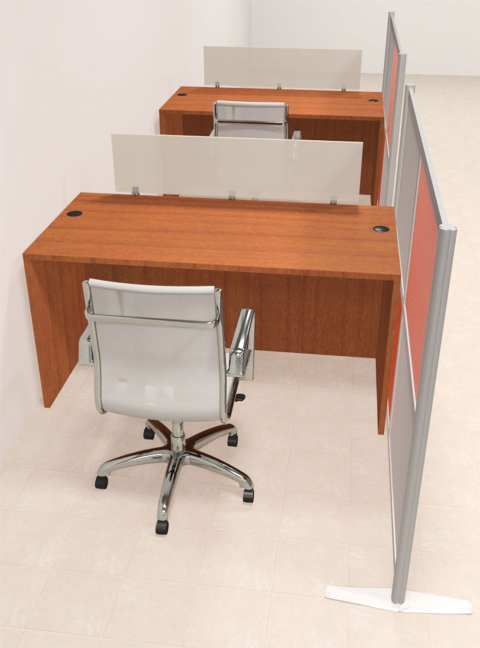 Two Person Workstation w/Acrylic Aluminum Privacy Panel, #OT-SUL-HPO77