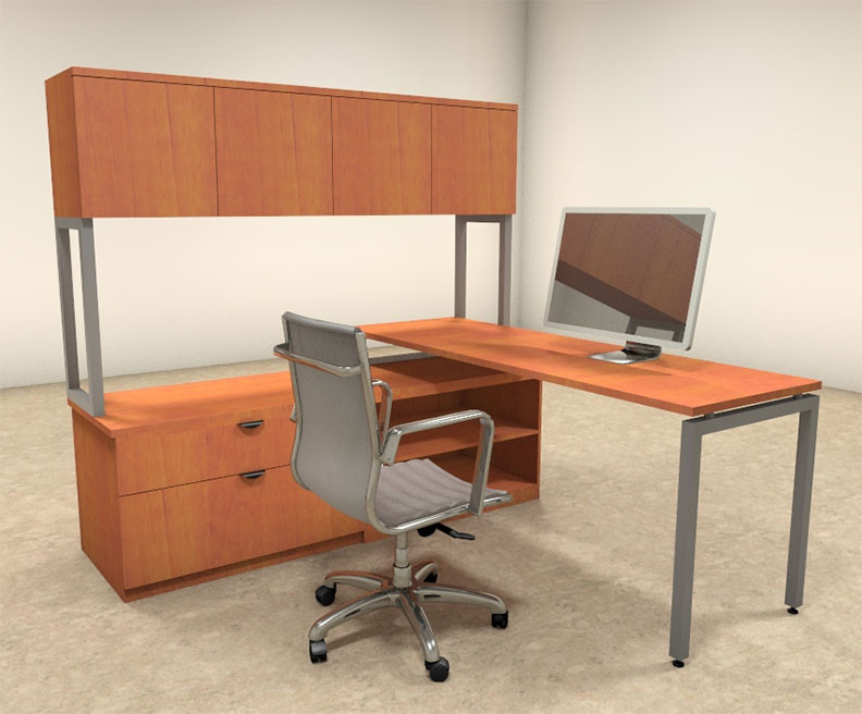 3pc L Shaped Modern Contemporary Executive Office Desk Set, OFCONL12