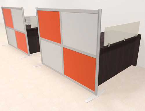 Two Person Workstation w/Acrylic Aluminum Privacy Panel, #OT-SUL-HPO79