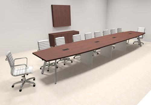 Modern Boat shaped 20' Feet Metal Leg Conference Table, #OF-CON-CV46