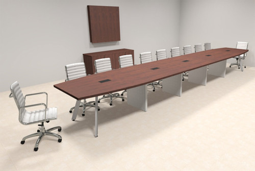 Modern Boat shaped 22' Feet Metal Leg Conference Table, #OF-CON-CV53