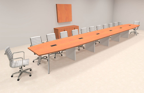 Modern Boat shaped 26' Feet Metal Leg Conference Table, #OF-CON-CV65