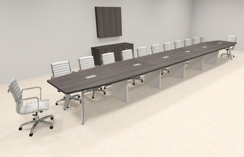 Modern Boat shaped 26' Feet Metal Leg Conference Table, #OF-CON-CV70