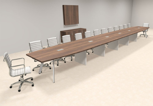 Modern Boat shaped 28' Feet Metal Leg Conference Table, #OF-CON-CV73