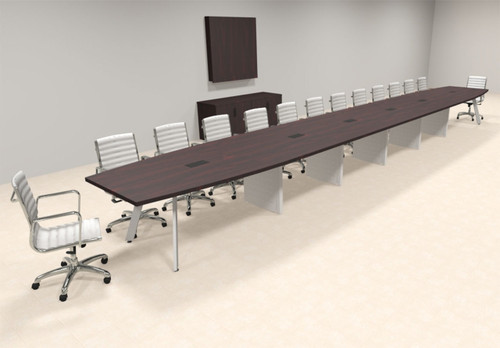 Modern Boat shaped 28' Feet Metal Leg Conference Table, #OF-CON-CV75