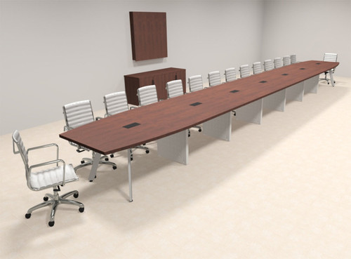 Modern Boat shaped 30' Feet Metal Leg Conference Table, #OF-CON-CV81