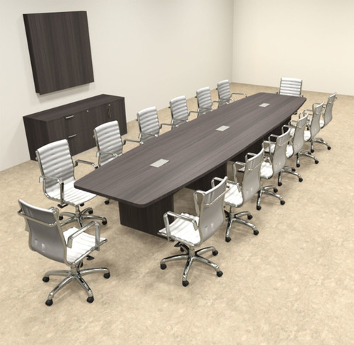 Modern Boat Shapedd 16' Feet Conference Table, #OF-CON-C136