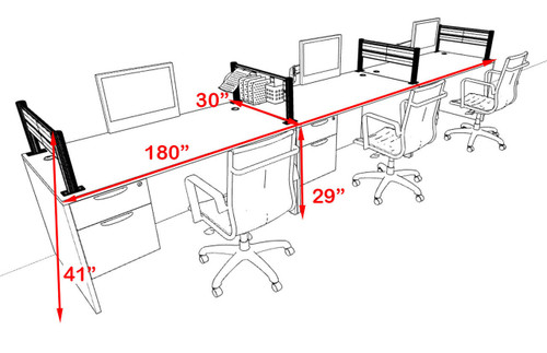 Three Person Modern Aluminum Organizer Divider Office Workstation, #OT-SUL-SPW25