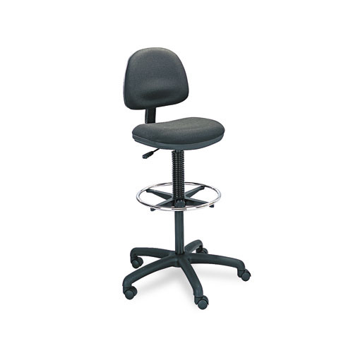 Precision Extended Height Swivel Stool W/adjustable Footring, Black Vinyl, #SF-2295-BL
