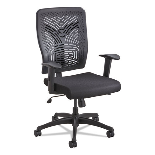 Voice Series Task Chair, Plastic Back, Upholstered Seat, Black Seat/back, #SF-3974-BL