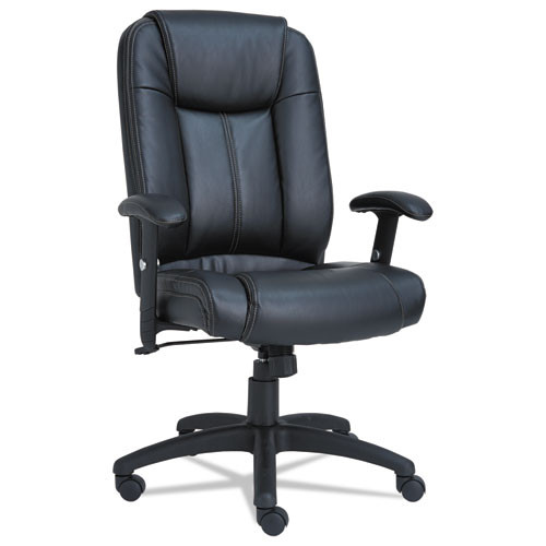 Alera Cc Series Executive High-Back Swivel/tilt Leather Chair, Black, #AL-1071