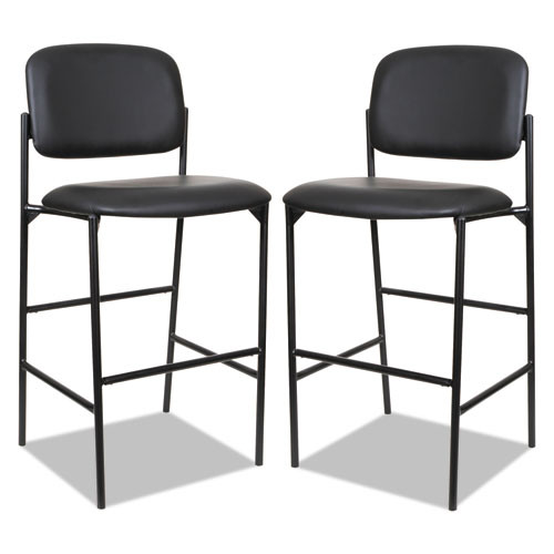 SORRENTO SERIES STOOL, BLACK, FAUX LEATHER, W/O ARMS, 2/CT, #AL-1187