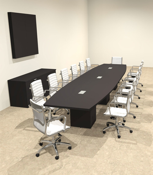 Modern Boat Shaped Cube Leg 16' Feet Conference Table, #OF-CON-CQ45