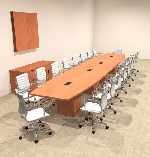 Modern Boat Shaped Cube Leg 20' Feet Conference Table, #OF-CON-CQ57