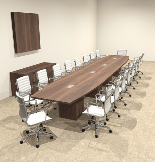 Modern Boat Shaped Cube Leg 20' Feet Conference Table, #OF-CON-CQ59