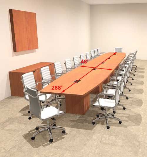 Modern Boat Shaped Cube Leg 24' Feet Conference Table, #OF-CON-CQ76