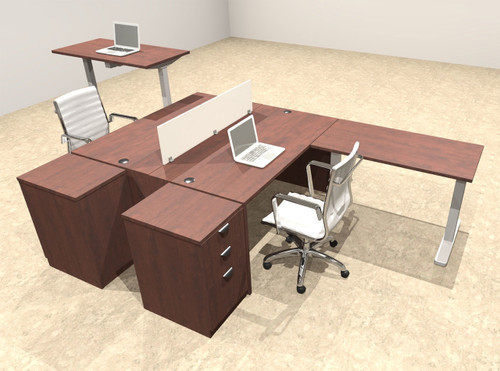 Two Persons Modern Power Height Adjustable Divider Workstation, #OT-SUL-FPH34