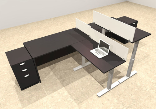 Two Persons Modern Power Height Adjustable Divider Workstation, #OT-SUL-SPH16