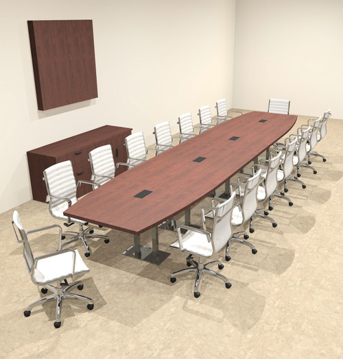 Modern Boat Shaped Steel Leg 18' Feet Conference Table, #OF-CON-CM51