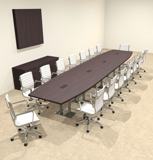Modern Boat Shaped Steel Leg 18' Feet Conference Table, #OF-CON-CM52