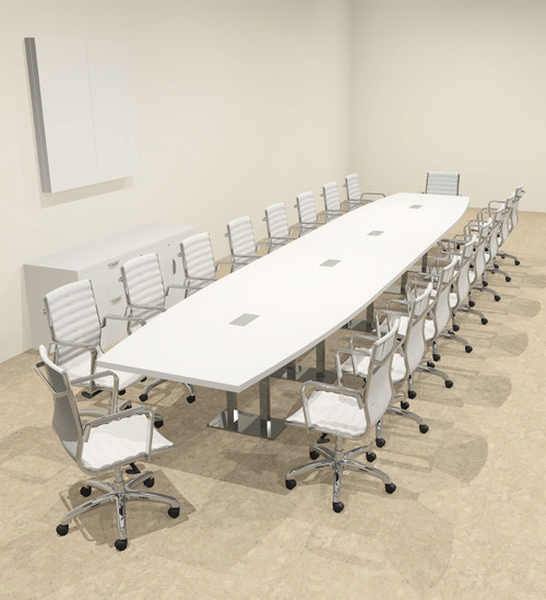 Modern Boat Shaped Steel Leg 20' Feet Conference Table, #OF-CON-CM55