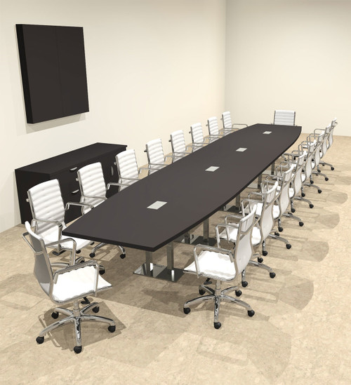 Modern Boat Shaped Steel Leg 20' Feet Conference Table, #OF-CON-CM61