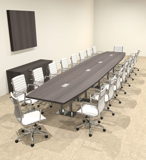 Modern Boat Shaped Steel Leg 20' Feet Conference Table, #OF-CON-CM62
