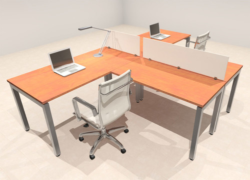 Two Person Modern Divider Office Workstation Desk Set, #OF-CON-SP3