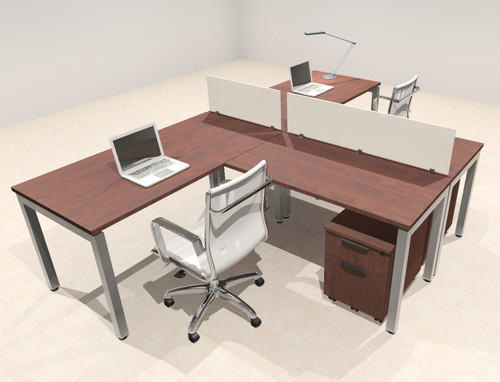 Two Person Modern Divider Office Workstation Desk Set, #OF-CON-SP29