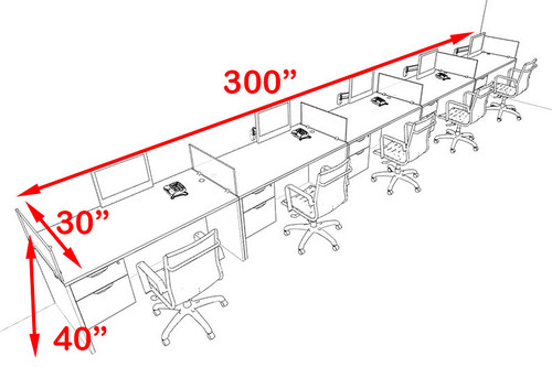 Five Person Modern Divider Office Workstation Desk Set, #OT-SUL-SPO73